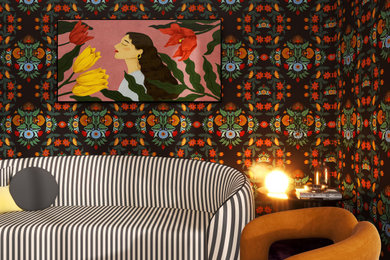 Inspiration for a large eclectic living room remodel in Other