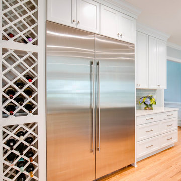 Custom Wine Storage and Built-In Refrigerator