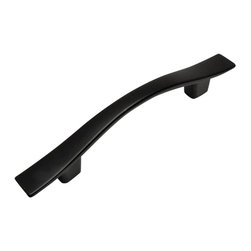 Cosmas - Cosmas 8902FB Flat Black Cabinet Pull, 3" Hole Centers, Set of 5 - Cabinet And Drawer Handle Pulls