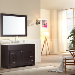 49 inch Contemporary Single Sink Bathroom Vanity Set in Espresso Finish - Bathroom Vanities And Sink Consoles