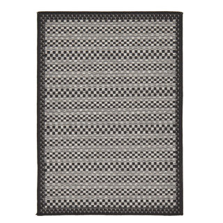 Unique Loom Checkered Outdoor Rug, Size: 2'2 x 6, Brown/Black