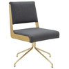 Myric Swivel Office Chair, Slate Gray/Gold