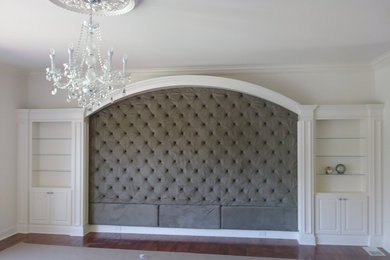 Arch bed headboard with bookcases