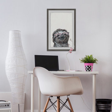 "Shaggy Sloth" Framed Painting Print