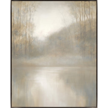 24x30 Pearly Forest, Framed Artwork, Espresso
