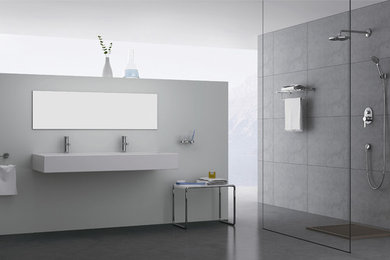 Photo of a contemporary bathroom in Melbourne.