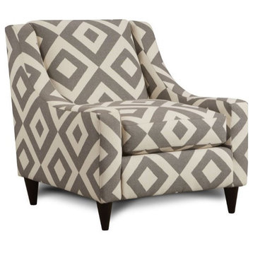 Furniture of America Gauthier Fabric Patterned Accent Chair in Ivory