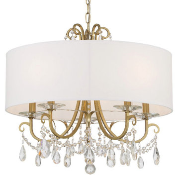 Othello 5-Light 21" Chandelier in Vibrant Gold with Swarovski Strass Crystal C