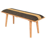 Surya - Surya Aegeus AEG-007 Upholstered Bench, Ink Blue/Brown - Our Aegeus Collection offers an enduring presentation of the modern form that will competently revitalize your decor space. Made in India with Jute, Polyester, Manufactured Wood, Wood. For optimal product care, wipe clean with a dry cloth. Manufacturers 30 Day Limited Warranty.