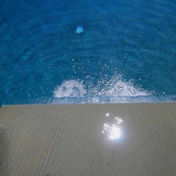 Beautiful Custom Freeform style salt water pool with raised spa