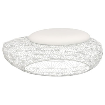 Wire Mesh Stone Stool With Cushion, Large