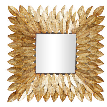 Rustic Brown Metal Wall Mirror 48510