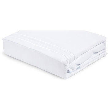 Linum Home Textiles 1800 TC Brushed Microfiber Sheet Set with 4 Line Embroidery