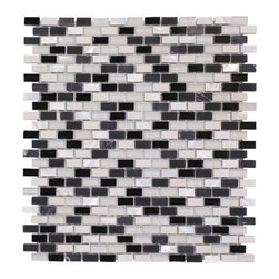 Shell Glass Grey/White - Mosaic Tile