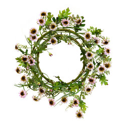 Shea's Wildflower - 19" Black Eye Susan Wreath - Wreaths And Garlands