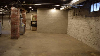 Wood Plank Concrete Overlay for Basement Floor