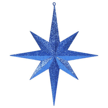 Vickerman M167502 15.75" Blue Iridescent Glitter Star Christmas Ornament