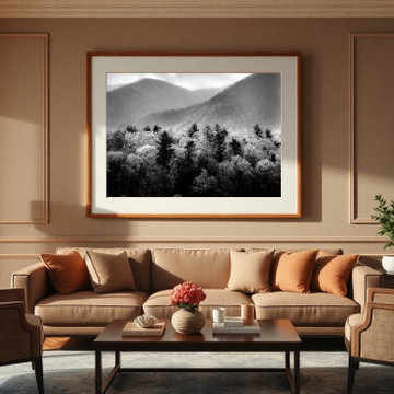 Great Smoky Mountains National Park forest in an Elegant Living Room Design