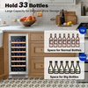 Yeego 15" 33-Bottles Built-In Wine Cooler Single Zone Refrigerator Compressor