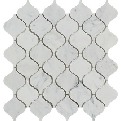 Carrara Rome Florence Honed Marble Lantern Mosaic, 10 sq.ft.