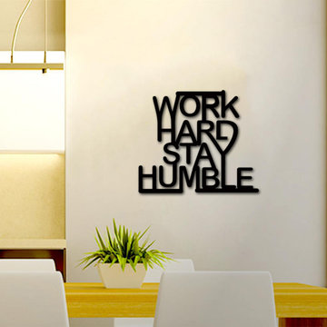 Motivational 'Work Hard Stay Humble' Quote Design Wall Art