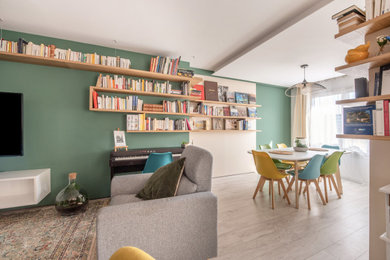 Exemple d'une salle de séjour moderne.