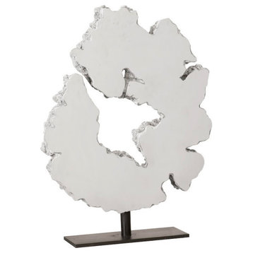 Lava Slice Sculpture on Stand, Resin, Stainless Steel