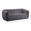Dixie Velvet Upholstered Sofa, Gray