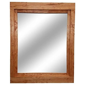 Farmhouse Style Vanity Mirror, Colonial Maple, 36"w X 30"h