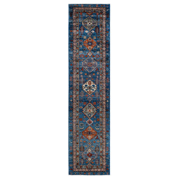 Serapi, One-of-a-Kind Hand-Knotted Runner Rug  - Light Blue, 2' 8" x 11' 6"