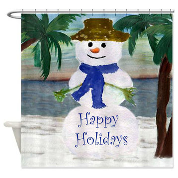 Tropical Snowman Shower Curtain