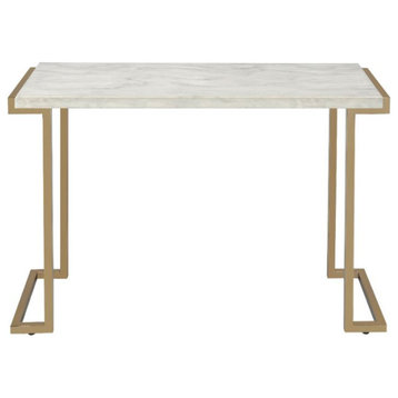 Acme Boice II Sofa Table Faux Marble and Champagne