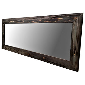 Full Length Floor Mirror, Black Wood