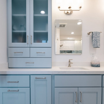 Double sink, built-in vanity from Crystal Cabinet Works Premium Custom Cabinets