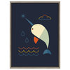 Sylvie Narwhal Modern Framed Canvas by Amber Leaders Designs, Gray 18x24