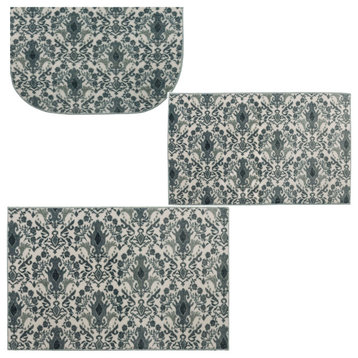 Mohawk Home Damask Tile Grey 2' 6" x 4' 2" Kitchen Mat