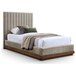 Meridian Furniture - Emmet Upholstered Bed, Beige, Twin, Chenille, Walnut Finish - Indulge in the allure of the Beige Chenille Fabric Emmet Twin Bed by Meridian Furniture. Its captivating design and luxurious Beige Chenille Fabric elevate any space with effortless elegance. Crafted with precision and durability in mind, this stunning piece becomes the focal point of gatherings, fostering moments of connection and warmth. Embrace sophistication and style with the Emmet Twin Bed, a testament to exquisite taste and timeless beauty.