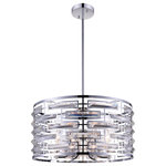 CWI LIGHTING - CWI LIGHTING 9975P20-6-601 6 Light Drum Shade Chandelier with Chrome finish - CWI LIGHTING 9975P20-6-601 6 Light Drum Shade Chandelier with Chrome finishThis breathtaking 6 Light Drum Shade Chandelier with Chrome finish is a beautiful piece from our Petia Collection. With its sophisticated beauty and stunning details, it is sure to add the perfect touch to your décor.Collection: PetiaFinish: ChromeMaterial: Metal (Stainless Steel)Crystals: K9 ClearHanging Method / Wire Length: Comes with 72" of rodsDimension(in): 10(H) x 20(Dia)Max Height(in): 82Bulb: (6)60W E12 Candelabra Base(Not Included)CRI: 80Voltage: 120Certification: ETLInstallation Location: DRYOne year warranty against manufacturers defect.