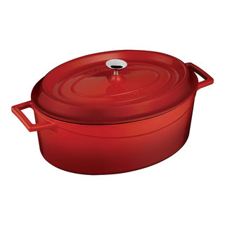 Chasseur French Enameled Cast Iron Braiser with Lid, 2.6-Quart, Red -  Dishwasher Safe - Dutch Oven in the Cooking Pots department at