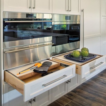 Beautiful White & walnuts veneer Kitchen