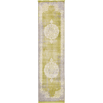 Unique Loom Light Green Olwen New Classical 2' 7 x 10' 0 Runner Rug