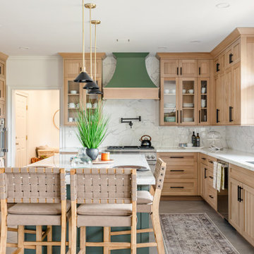 Kitchen- Marble Island and Full Height Backsplash