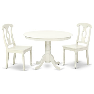 3-Piece Round 42" Table and 2 Panel Back Chairs