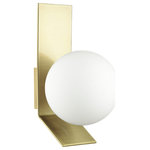 Dainolite - Valemont Modern Contemporary Wall Sconce, Aged Brass - 7.8" Aged Brass Valemont Wall Sconce. This single light LED compatible is recommended for the wall in a Bedroom. It requires 1 Halogen G9 bulbs, is covered by a 1 Year Warranty and is suitable for either a residental or commercial space.