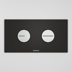 Invisi Series II Round Dual Flush Plate & Buttons - Black - Bathroom Fixtures