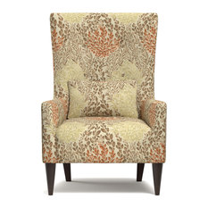 Trendy Contemporary Wingback Chairs For 2018 Houzz Residence Shelia High Wing Back Armchair Orange Armchairs And Accent Chairs