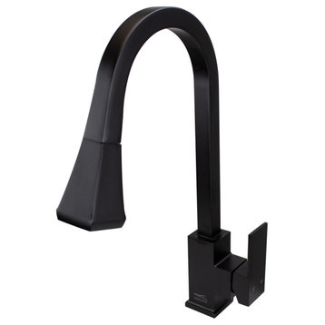 Transolid Kent Pull-Out Kitchen Faucet, Matte Black