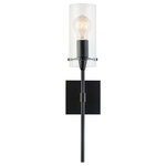 Linea di Liara - Effimero 1-Light Wall Vanity Corridor Sconce With Frosted, Black - Add a touch of modern sophistication to your home with Effimero Wall Sconces.  Designed to coordinate with the best selling Effimero pendant collection, Effimero wall lamps are available in a variety of finish options and glass types.