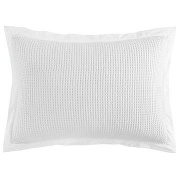 Waffle Weave Pillow Sham Set, 2 Piece, White, Standard