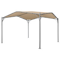 Tate Outdoor Aluminum Gazebo Canopy With Water-Resistant Fabric, Beige